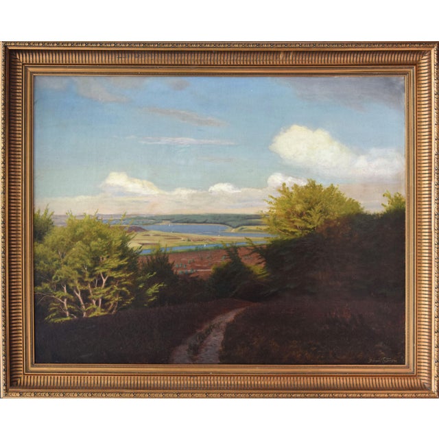Large Circa Late 19th Century Antique European Landscape Painting by ...