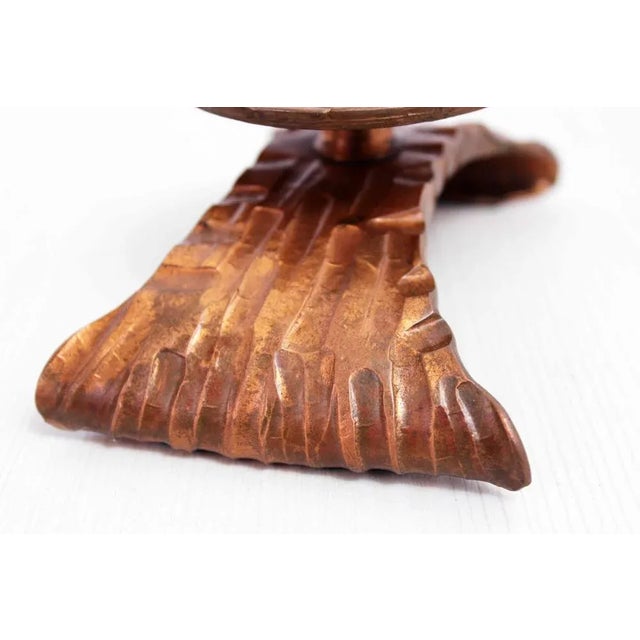 Metal Brutalist Copper & Bronze Candle Holder, 1950s For Sale - Image 7 of 12