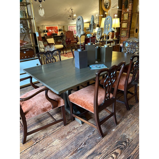 Large Trestle Dining Table For Sale - Image 4 of 10