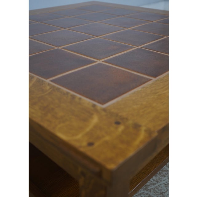 Stickley Mission Oak Tile Top Coffee Cocktail Table For Sale - Image 10 of 14