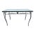 70's Midcentury Black Wrought Iron Outdoor Glass Top Table For Sale