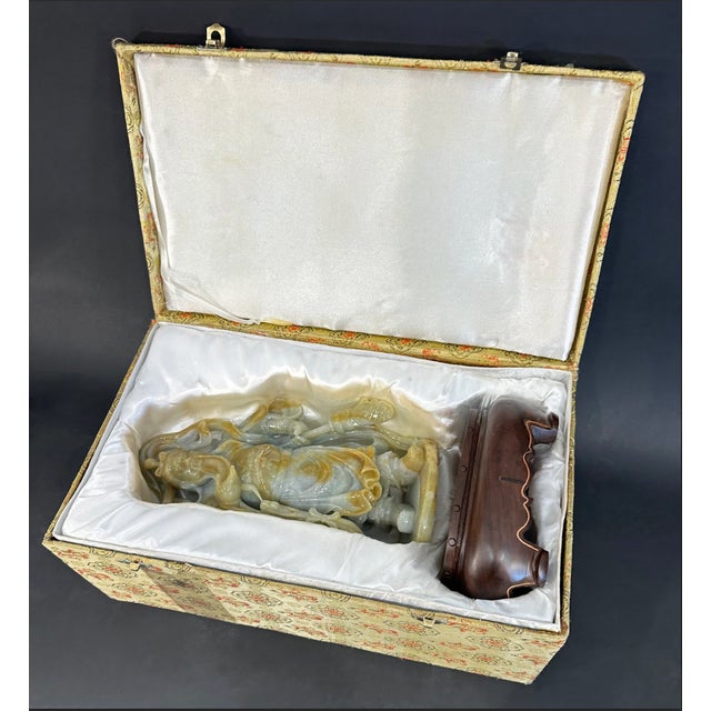 1980s Jade Guan Gong Yu Warrior Statue For Sale - Image 12 of 15