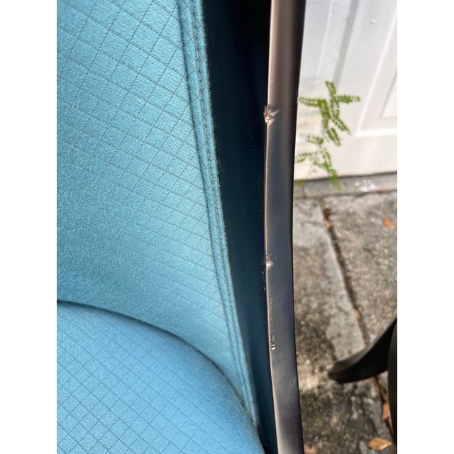 Lily Jack Ebonized Wood & Blue Upholstered Dining Chairs – Set of 6, Including Captain’s Chair For Sale - Image 9 of 12