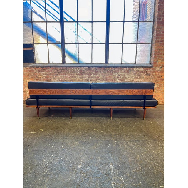 Mid 20th Century Mid 20th Century Black Leather Sofa Attributed to Harvey Probber For Sale - Image 5 of 9