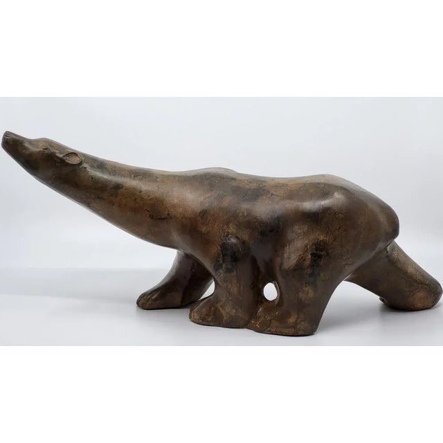 Metal Pierre Chenet, Polar Bear with Brown Patina, 2000s, Bronze For Sale - Image 7 of 7