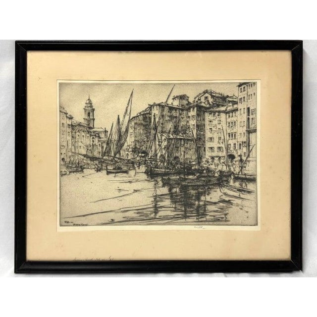 Ernest David Roth Early 20th Century Etching Titled "Shipping - Camogli" For Sale - Image 4 of 12
