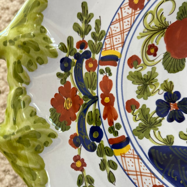 Blue Vintage Italian Faenza Hand-Painted Majolica Bowl For Sale - Image 8 of 8