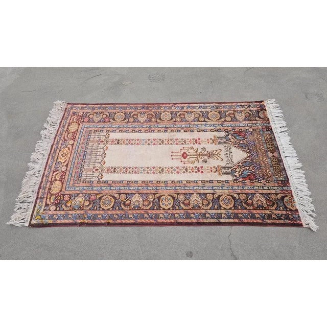 Antique Western Anatolian Silk Prayer Rug, Turkey, 1930s For Sale - Image 6 of 13