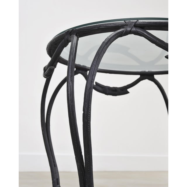 Rose Tarlow Style Twig Iron Faux Bois Garden Drinks Table For Sale - Image 12 of 18