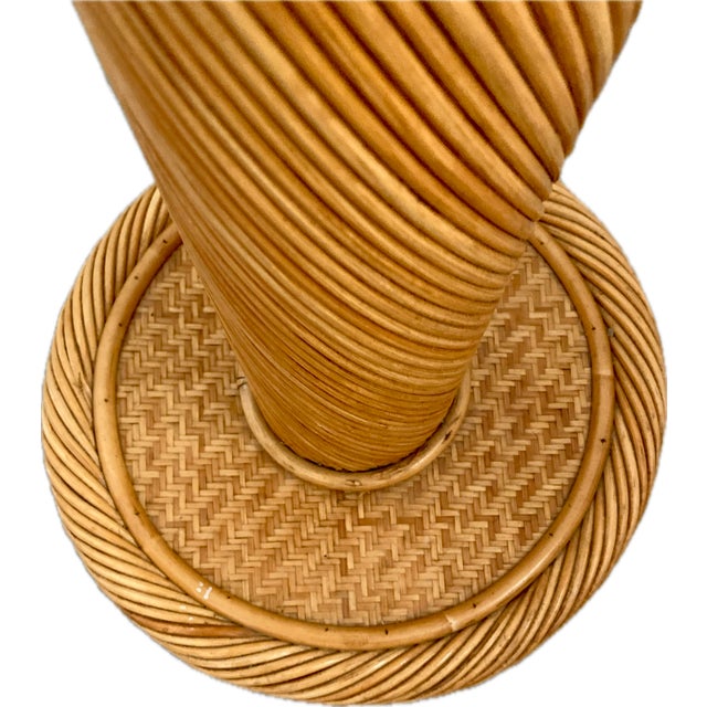 Chinoiserie Mid-Century Warm Honey Colored Pencil Reed Floor Lamp C. 1970's For Sale - Image 3 of 6