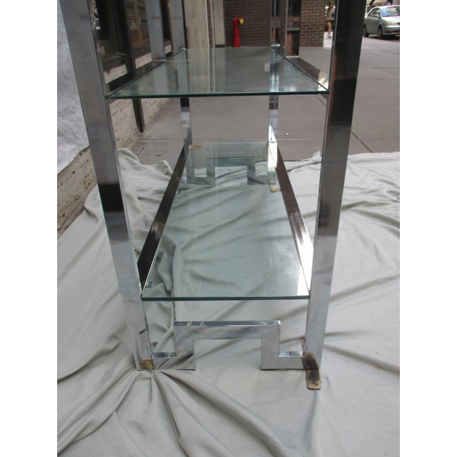 Chrome and Steel Etegere With 6 Glass Shelves For Sale - Image 17 of 17
