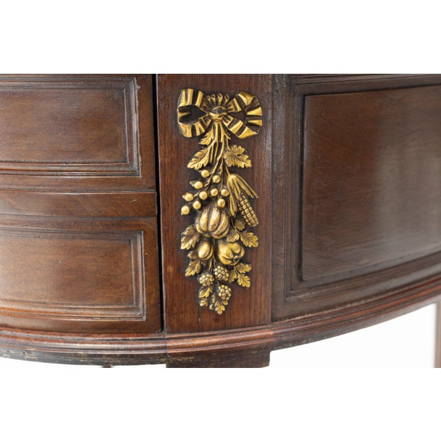 Black Leather Top Writing Desk, 1900s For Sale - Image 8 of 12