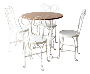 Antique Ice Cream Parlor Table and Chair Set