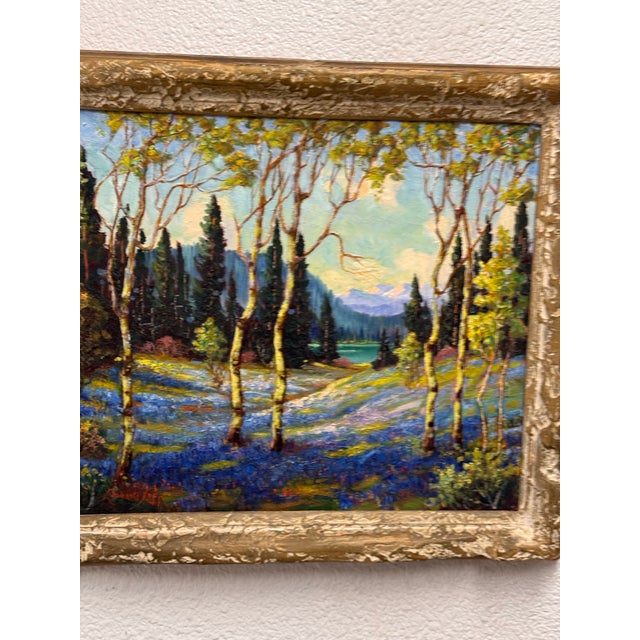 Harry Leonard Lopp Lakeside Landscape Oil Painting, Vintage For Sale - Image 11 of 12