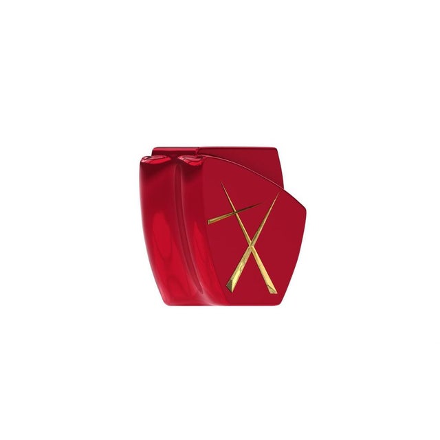 Agostina Line 1 Umbrian Red/Gold Side Table from Eje-Design For Sale - Image 4 of 11