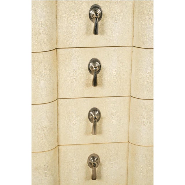 Mid-Century Modern Faux Shagreen Serpentine Chest of Drawers by Lillian August, Unsigned. For Sale - Image 3 of 4