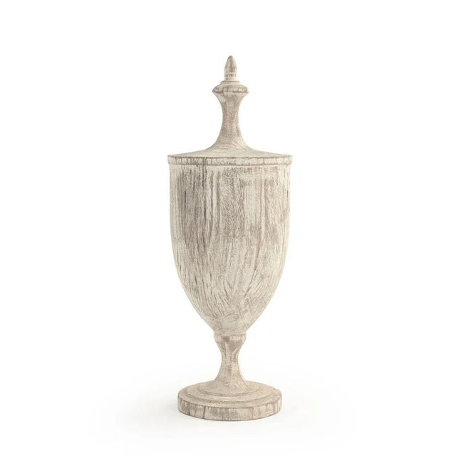 Patterdale Wooden Urn Finial in White For Sale - Image 4 of 4