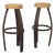 Vintage French Bar Stools by Frida Minet and Adrien Audoux, 1950s, Set of 2 For Sale