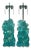 Glass Sculpted Rock Table Lamps in Aqua For Sale