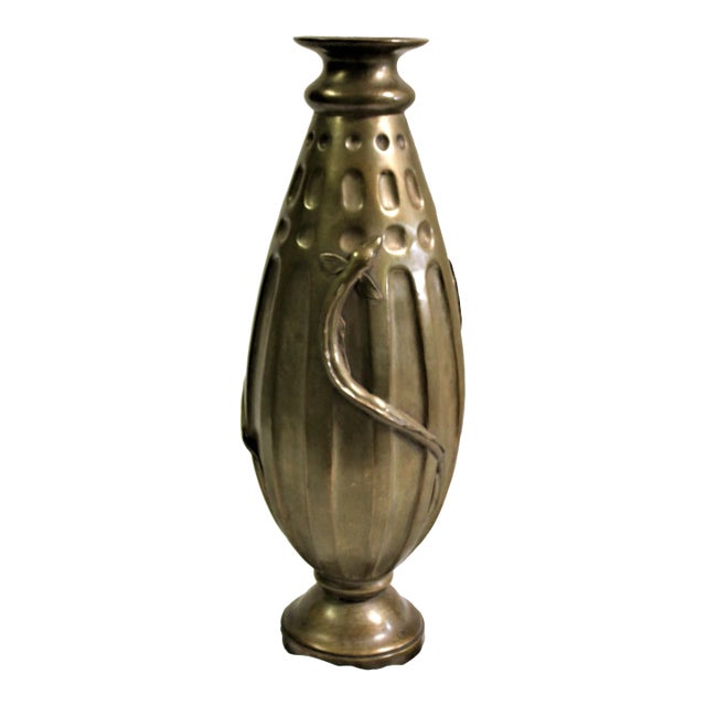 Mid Century Modern Vase Deco Silvered Bronze For Sale