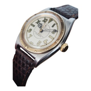 Rolex 1940s Two Tone Oyster Perpetual #3372 Chronometer Bubble-Back Watch For Sale