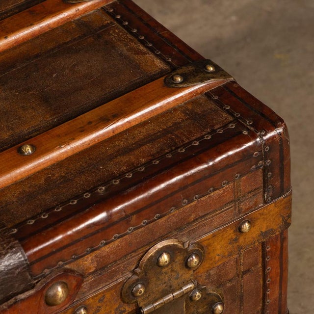 Antique Victorian Leather Travel Trunk, 1870s For Sale - Image 17 of 18