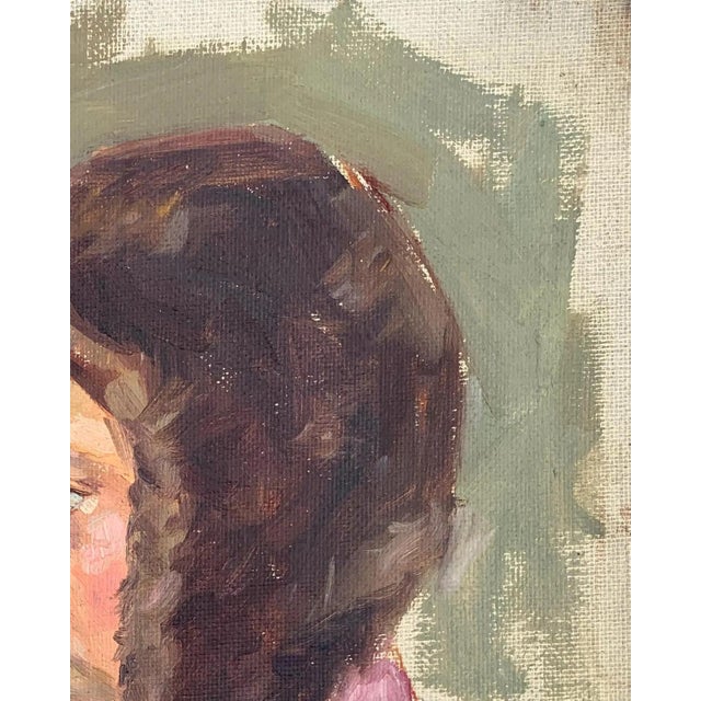 Realism Soviet Child Portrait, Original Oil Painting, Ukrainian Artist 37-29 For Sale - Image 3 of 6