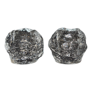 Vtg. Pair of Kosta Boda Votive Candle Holder Snowball 3” Clear Glass Sweden