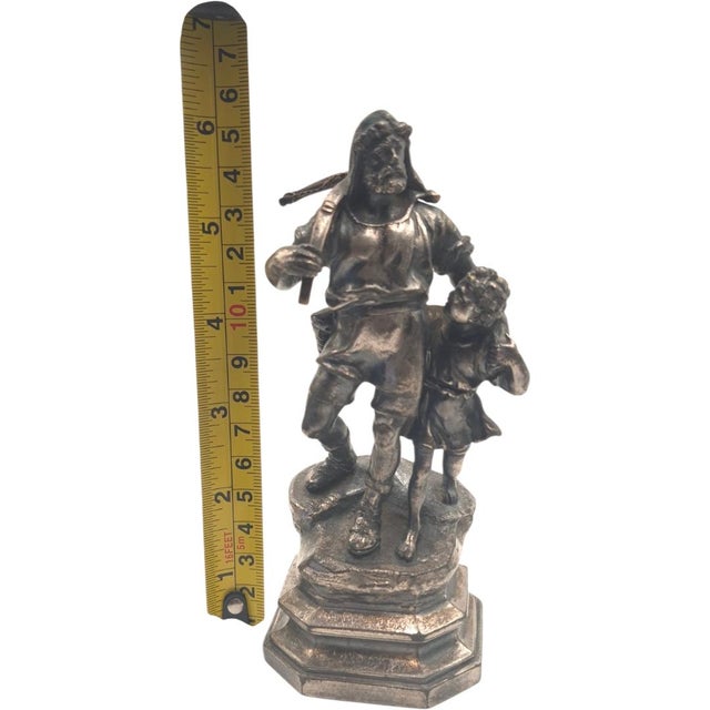 Traditional Antique WMF Pewter Figural Sculpture of William Tell - Germany, Circa 1900, 6" H For Sale - Image 3 of 11