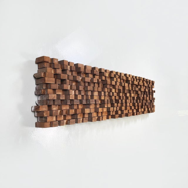 Italian Modern Geometric Decorative Panel in Wood, 1980s For Sale - Image 3 of 11