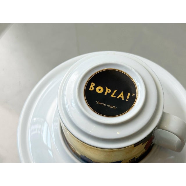 Vintage Swiss Tête-À-Tête Cup Set for Lovers from Bopla! Porcelain Factory Langenthal, Switzerland, 1990s, Set of 4 For Sale - Image 10 of 12