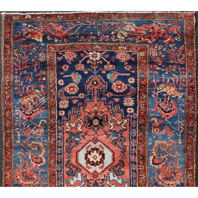 Tribal Kurdish Bidjar Rug with All-Over Sub-Geometric Medallion Design Kurdish Bidjar Rug with medallion design in jewel...