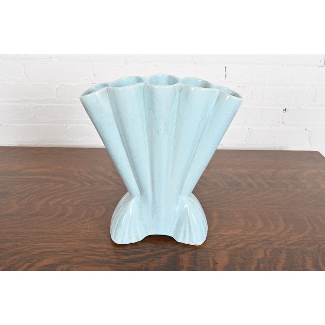 Vintage Art Deco Glazed Ceramic American Art Pottery Gladiola Vase by Brush McCoy For Sale - Image 12 of 12