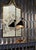 Antique brass finish, black shade 27h x 11.5w x 10d