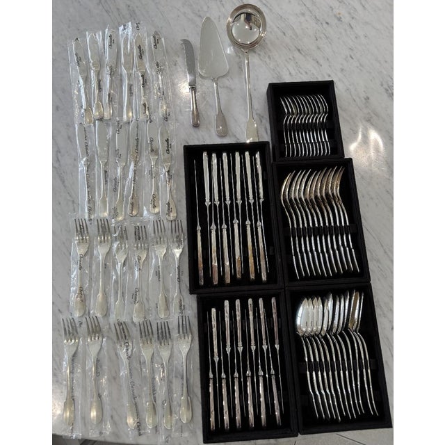 Cluny Pattern Flatware Set from Christofle, Set of 87 For Sale - Image 13 of 13