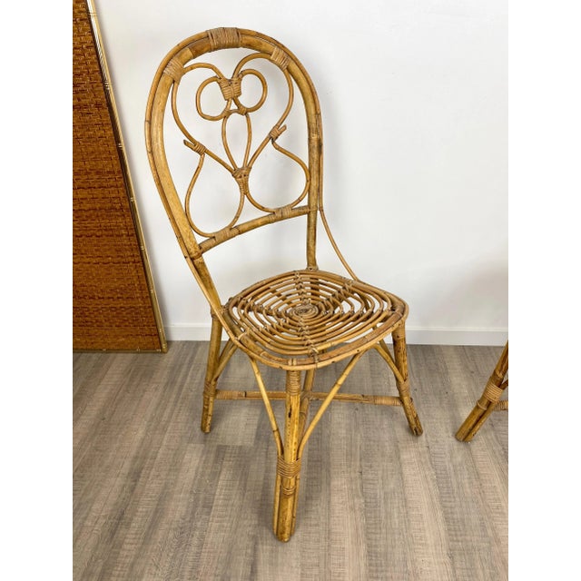 Italian Chairs in Rattan and Bamboo, 1960s, Set of 6 For Sale - Image 6 of 18