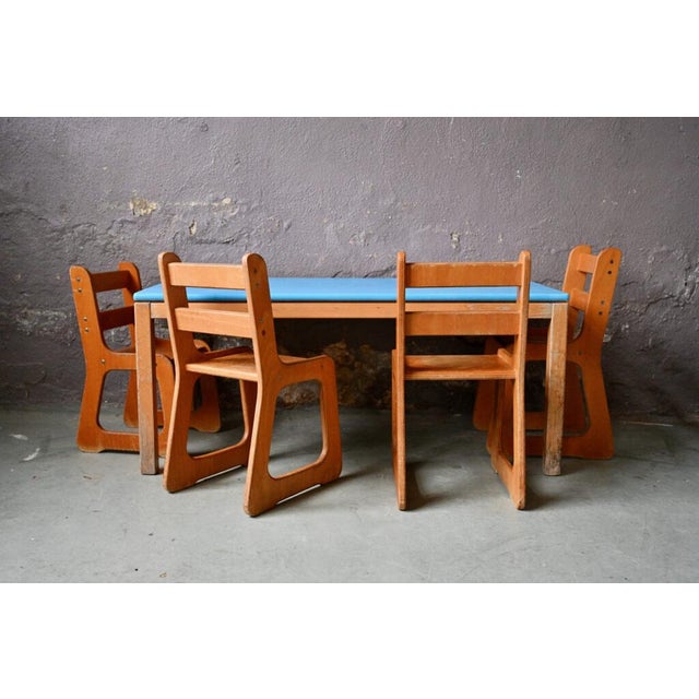 Modern Children's Table and Activity Chairs, 1960s, Set of 5 For Sale - Image 3 of 18