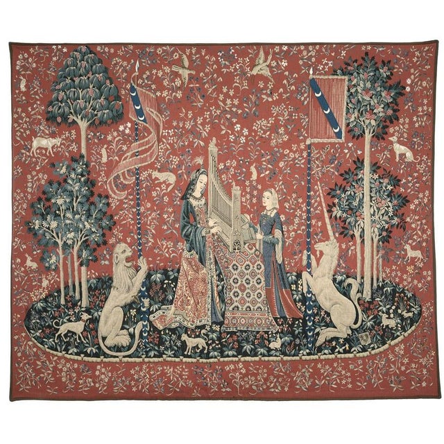 This beautiful tapestry is woven on a jacquard loom by skilled weavers, keeping alive the centuries old tradition of...