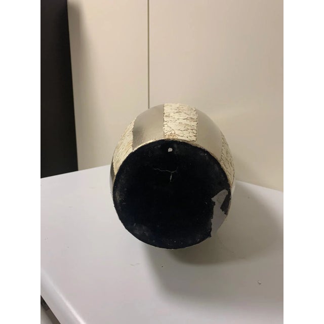 Silver Large Vase with Natural Eggshell Inserts and Silver Leaf, 1950s For Sale - Image 8 of 10