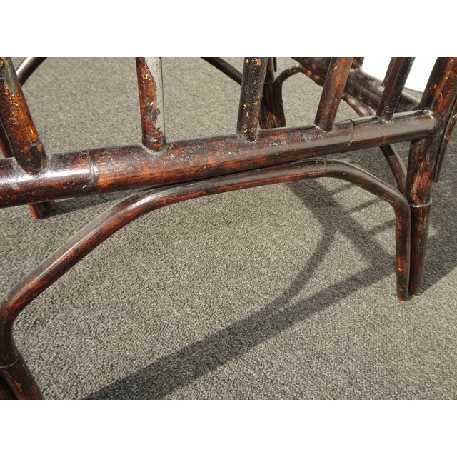 Vintage Chippendale Style Bamboo Brown Cane Side Chair For Sale - Image 17 of 18