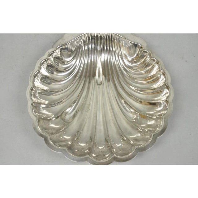 Vintage Mid Century Modern Large Silver Plated Clam Shell Serving Dish Platter For Sale In Philadelphia - Image 6 of 8