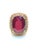 Bochic “Capri” Vintage Ruby, Emerald & Pink Sapphire Ring Set 18K Gold & Silver For Sale - Image 9 of 14