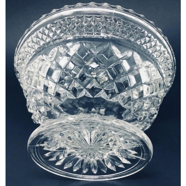 Vintage Clear Glass Pedestal Candy Dish With Lid in Wexford Pattern by Anchor Hocking For Sale - Image 11 of 12