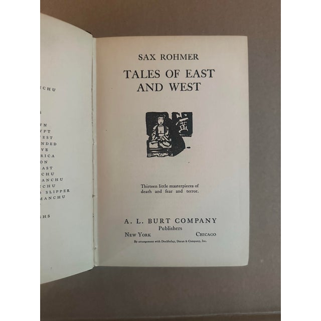 Art Deco Vintage “Tales of East and West” by Sax Rohmer | Black & Gold Decorative Hardcover For Sale - Image 3 of 4