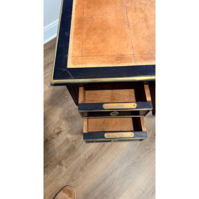 Late 19th Century Leather Top English/Italian Desk 5 Drawer / Extendable Top For Sale - Image 17 of 18