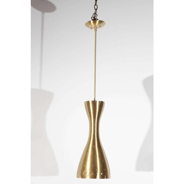 1950s Spun Satin Brass Aluminum Pendant For Sale In Los Angeles - Image 6 of 6
