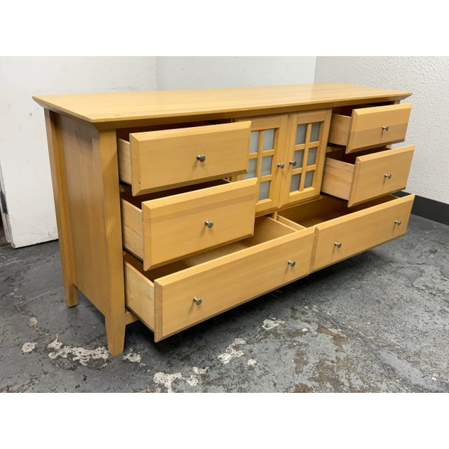 2000 - 2009 Palliser Natural Maple Wood Finish Dresser With Cupboard For Sale - Image 5 of 12