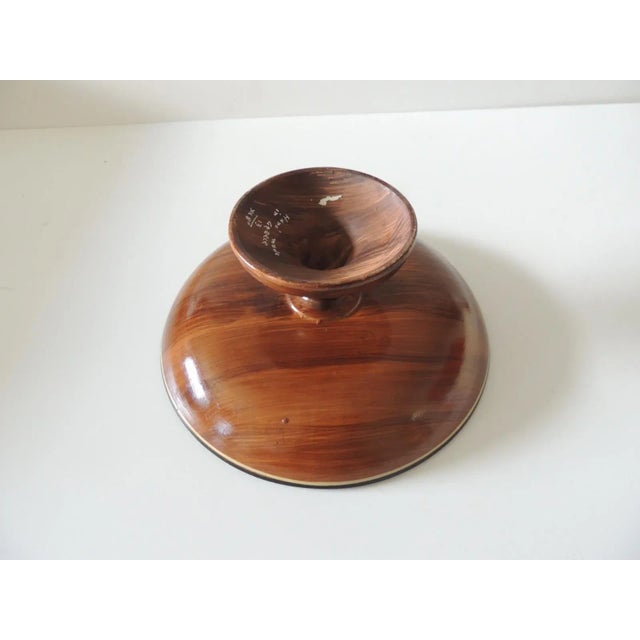 1970s Vintage Greek Hand Painted Footed Krater Bowl For Sale - Image 5 of 8