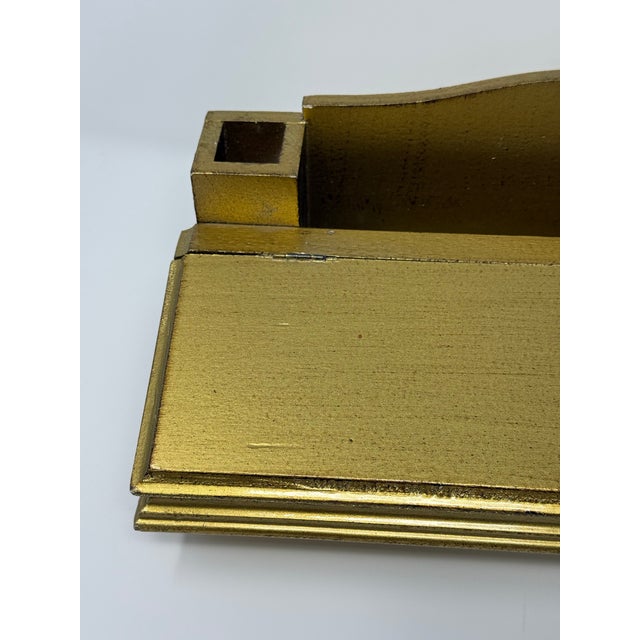Vintage Italian Handcrafted Giltwood Desk Stationery Organize For Sale - Image 10 of 12