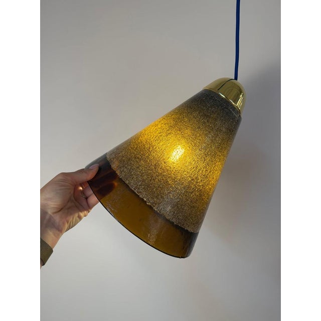 Hanging Lamp in Brown Glass from Peill & Putzler For Sale - Image 4 of 11